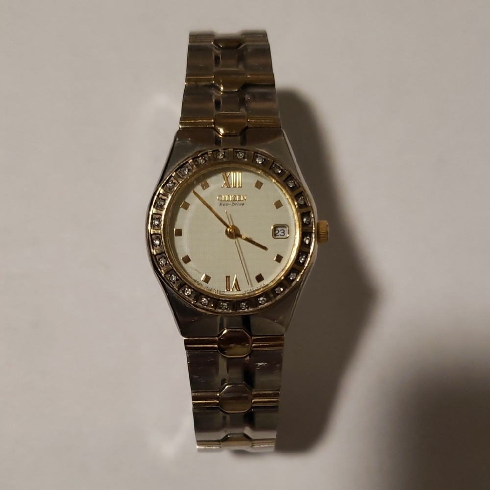 Citizen Eco Drive Two-Tone Diamond Bezel Watch